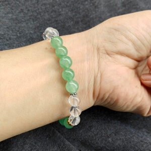 Bloom Natural Green Aventurine & Clear Quartz Bracelet · Women's · Handcrafted · Wood Element