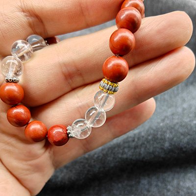 Warmth Natural Red Jasper & Clear Quartz Bracelet · Women's · Handcrafted · Fire Element - Image 4