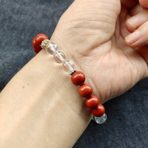 Warmth Natural Red Jasper & Clear Quartz Bracelet · Women's · Handcrafted · Fire Element